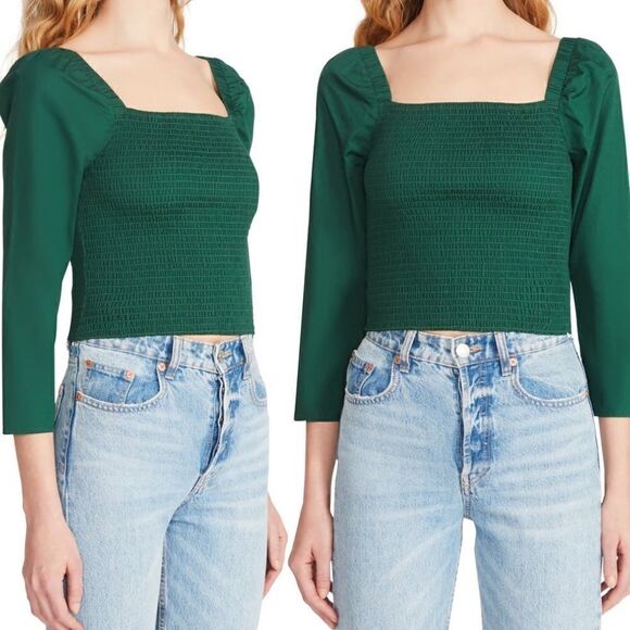BB Dakota by Steve Madden Smocked Puff Sleeve Top - Picture 7 of 8
